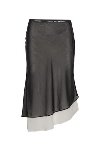 Rotate, Two Layer Chiffon Skirt, Black